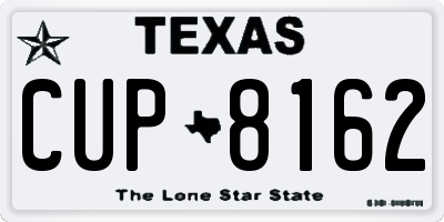 TX license plate CUP8162