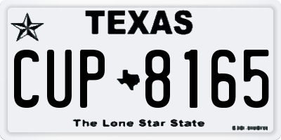 TX license plate CUP8165