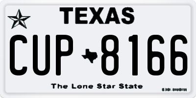 TX license plate CUP8166