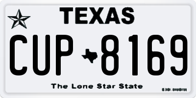 TX license plate CUP8169