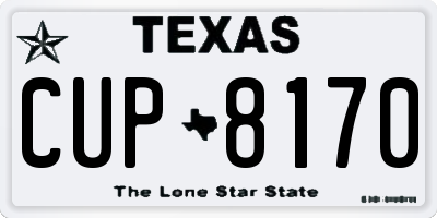 TX license plate CUP8170