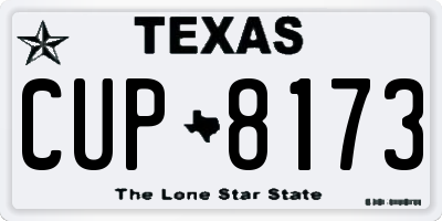 TX license plate CUP8173