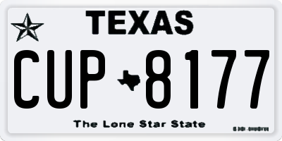 TX license plate CUP8177