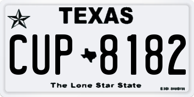 TX license plate CUP8182