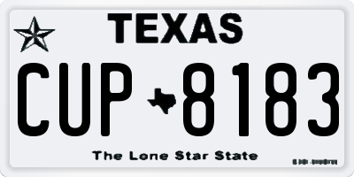 TX license plate CUP8183