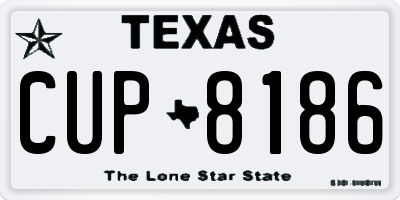 TX license plate CUP8186