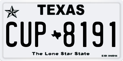 TX license plate CUP8191