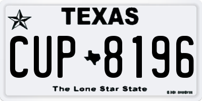 TX license plate CUP8196