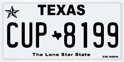 TX license plate CUP8199