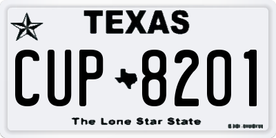TX license plate CUP8201