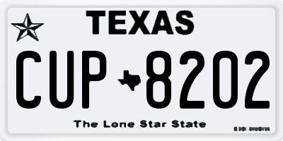 TX license plate CUP8202
