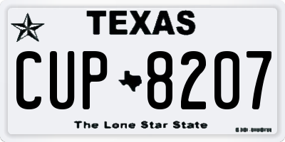 TX license plate CUP8207