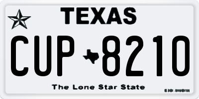 TX license plate CUP8210