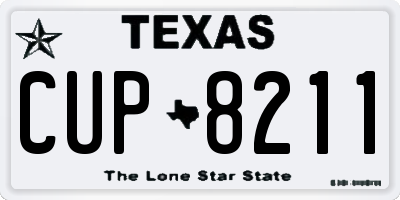 TX license plate CUP8211