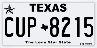 TX license plate CUP8215