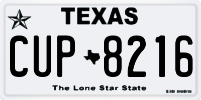 TX license plate CUP8216