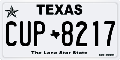 TX license plate CUP8217