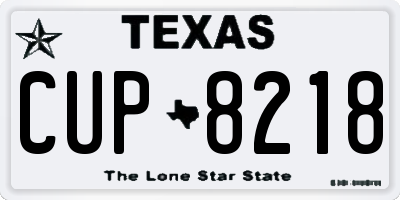 TX license plate CUP8218
