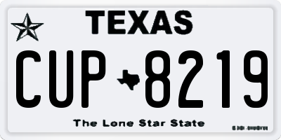 TX license plate CUP8219