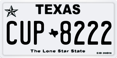 TX license plate CUP8222