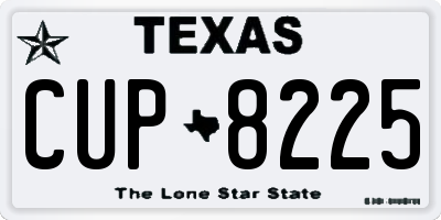 TX license plate CUP8225