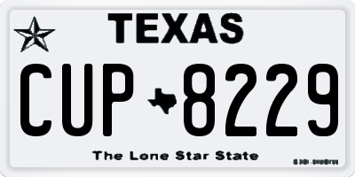 TX license plate CUP8229