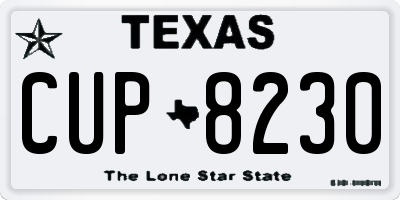 TX license plate CUP8230