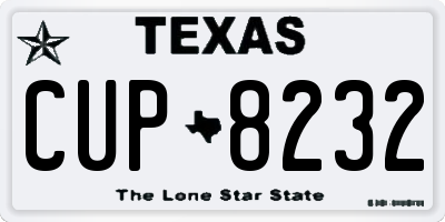 TX license plate CUP8232