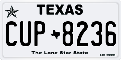 TX license plate CUP8236