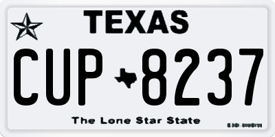 TX license plate CUP8237