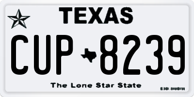 TX license plate CUP8239