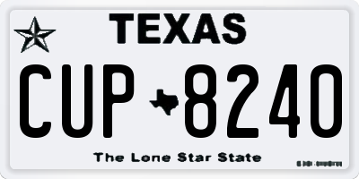 TX license plate CUP8240