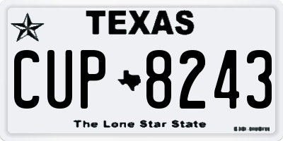 TX license plate CUP8243
