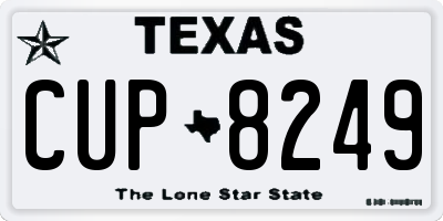 TX license plate CUP8249
