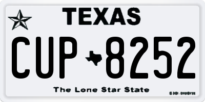 TX license plate CUP8252