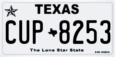 TX license plate CUP8253
