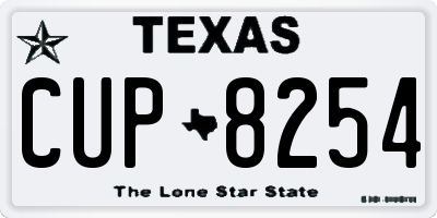 TX license plate CUP8254