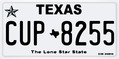 TX license plate CUP8255
