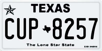 TX license plate CUP8257