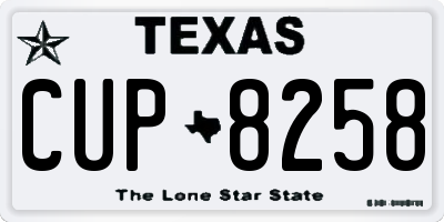 TX license plate CUP8258