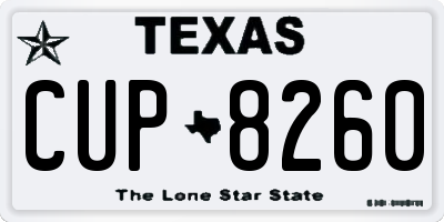 TX license plate CUP8260