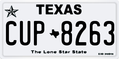 TX license plate CUP8263