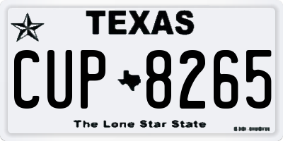 TX license plate CUP8265