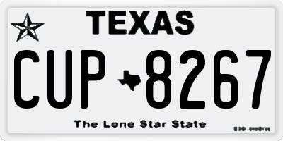 TX license plate CUP8267