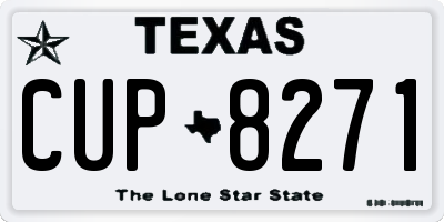 TX license plate CUP8271