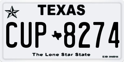 TX license plate CUP8274