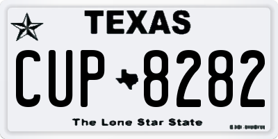 TX license plate CUP8282