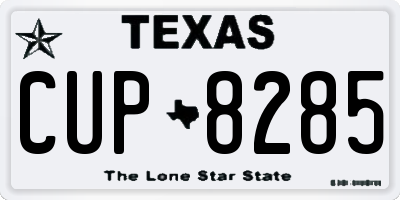TX license plate CUP8285