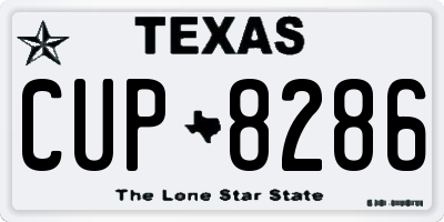TX license plate CUP8286
