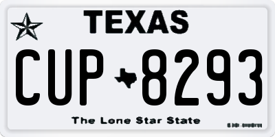 TX license plate CUP8293